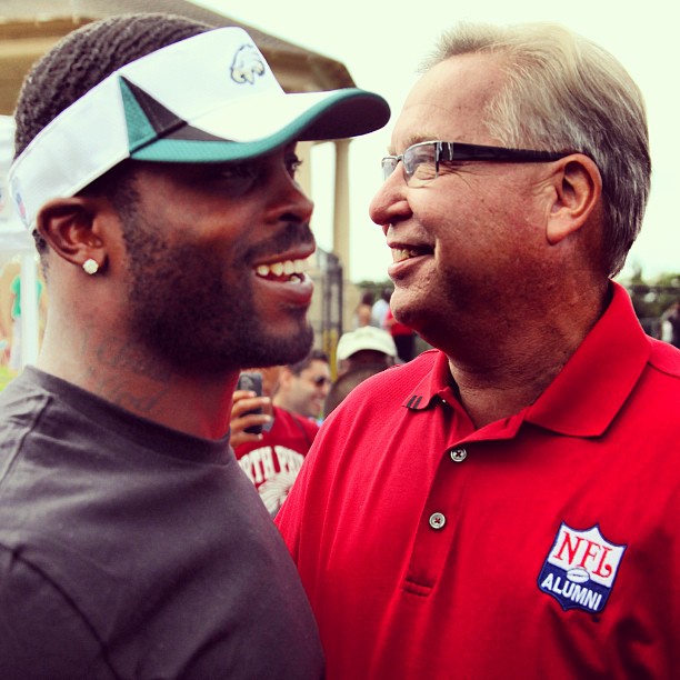 A pair of 7s at today's Team Vick Field dedication at Hunting Park in North Philadelphia.