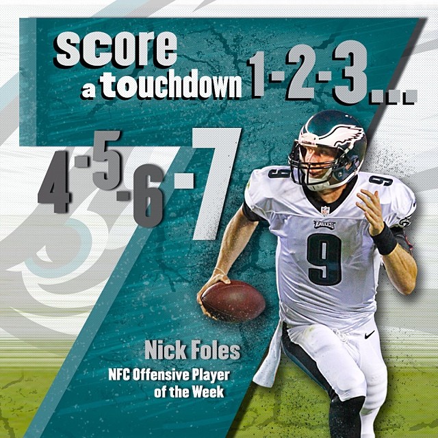 7 TDs. 158.3 QBR. 2nd NFC Offensive Player of the Week. Congrats, Nick Foles!