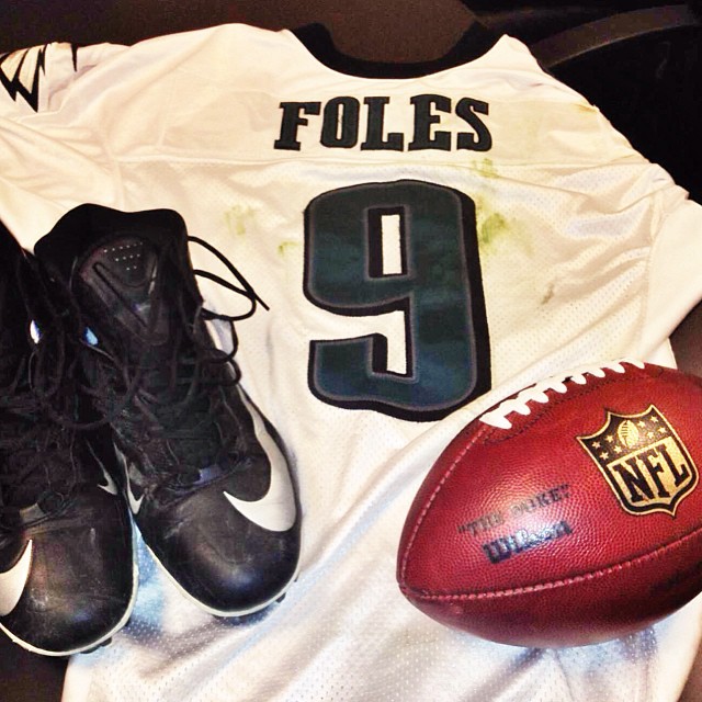 Canton's getting some new gear: Foles' cleats, jersey and the record-setting 7th TD football.