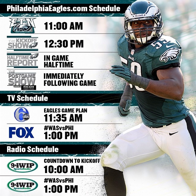 Every way to tune in to #WASvsPHI. Starts NOW on PhiladelphiaEagles.com.