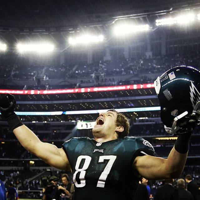 Big stage. Bright lights. Brent Celek.