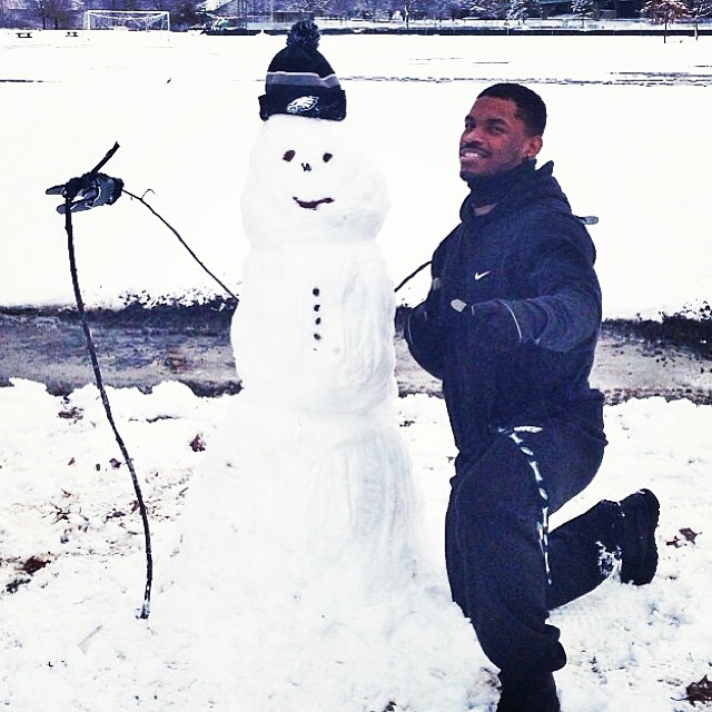 RB @tuckbeamer having some fun post-practice.