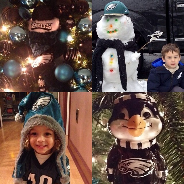 Midnight green in a winter wonderland. Tag @philadelphiaeagles in your holiday pics!