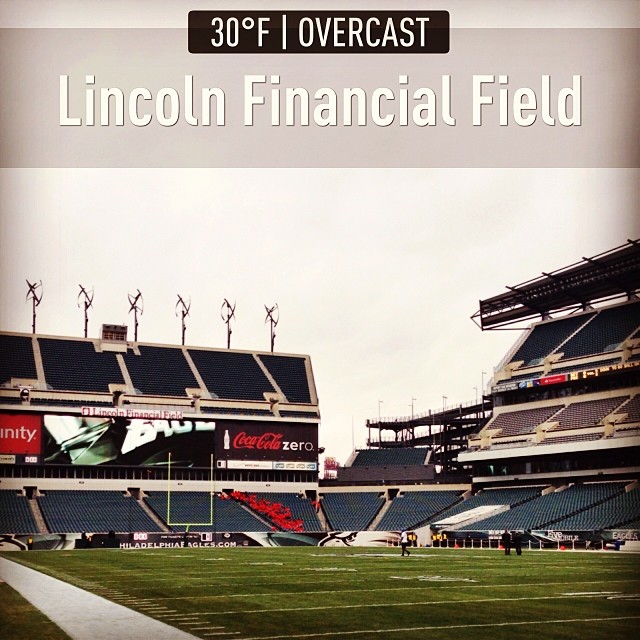 Spotted at Lincoln Financial Field: snow.