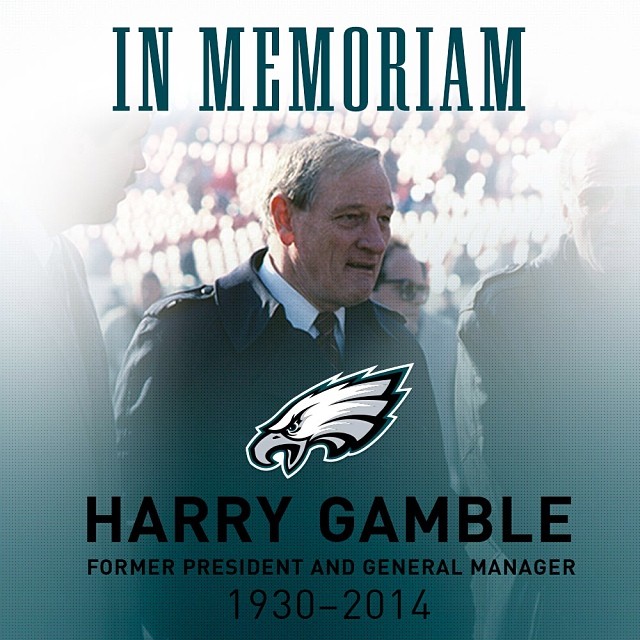 are saddened to announce that former team president Harry Gamble passed away this morning.