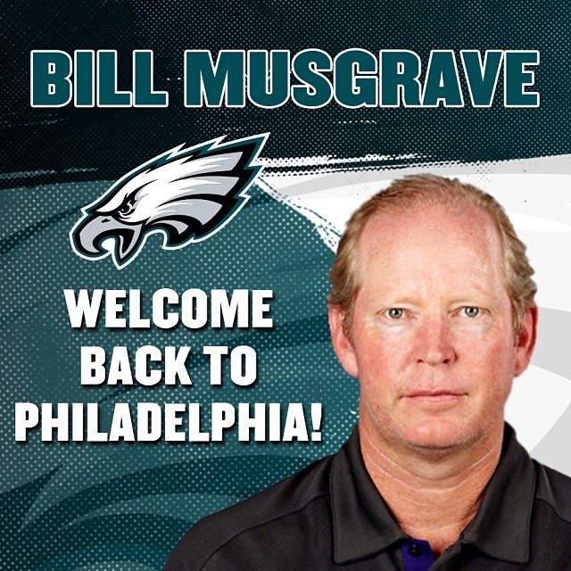 It's official: Welcome QBs Coach Bill Musgrave back to the #Eagles.