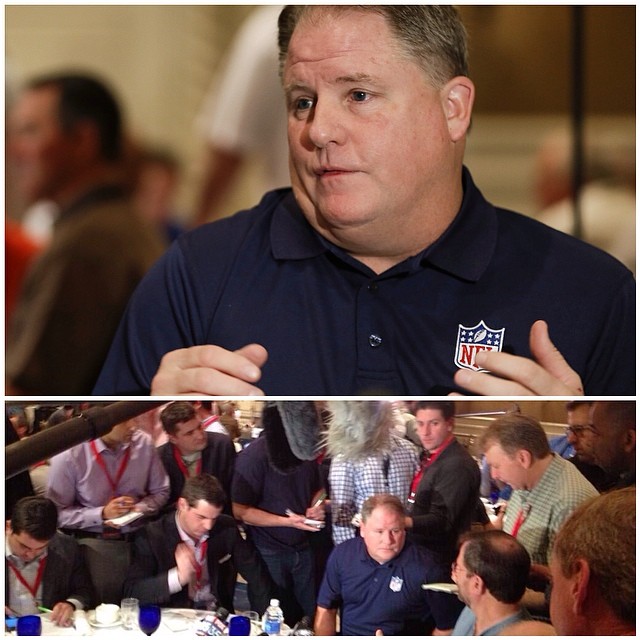 Coach Kelly was a popular guy at today's NFC Coaches breakfast.