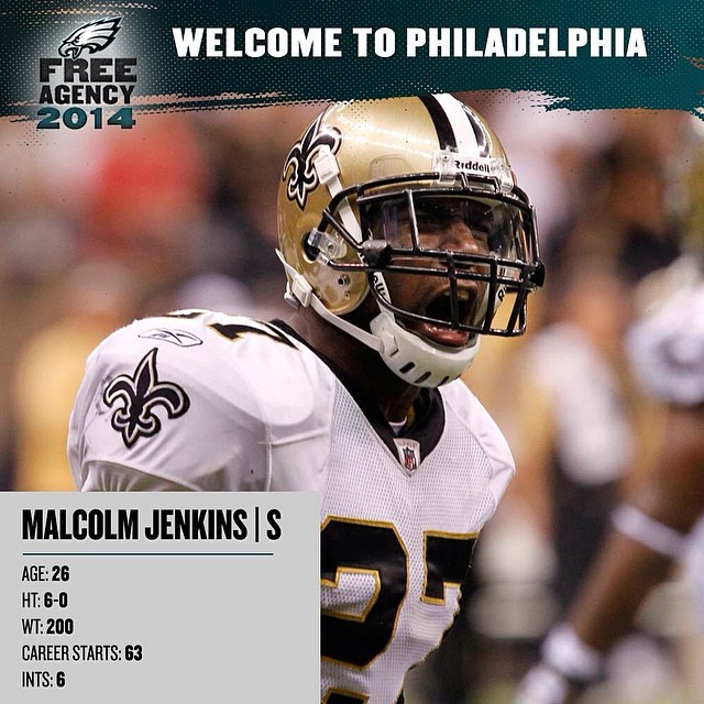 Welcome to the Nest: agree to terms with S Malcolm Jenkins on a three-year deal.