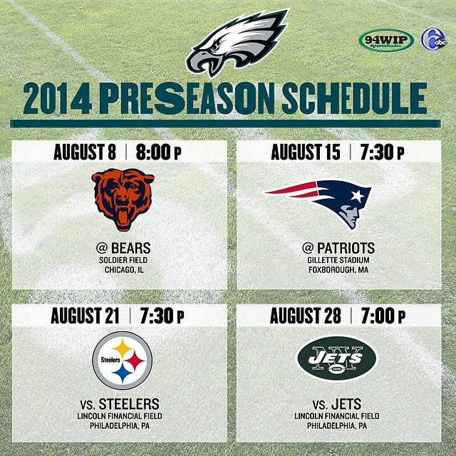 Dates and times are set for 2014 Preseason.