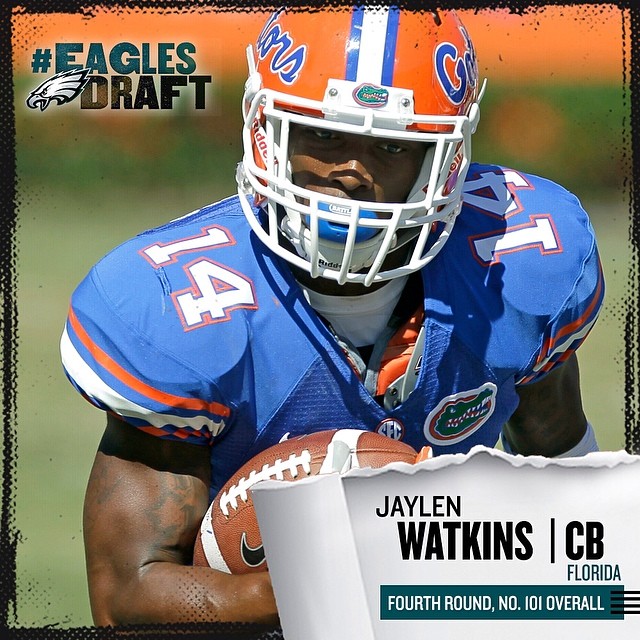 With the first Day 3 pick, your select CB Jaylen Watkins.