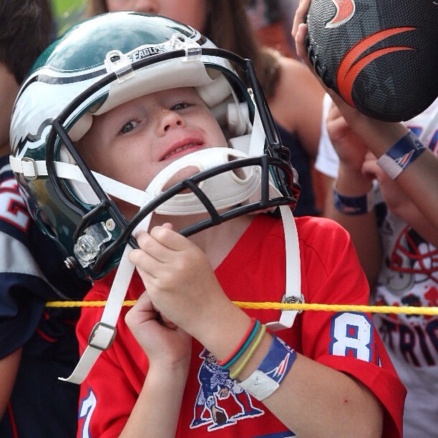 Donnie Jones sacrifices his helmet to bring some kids over to the good guys' side.