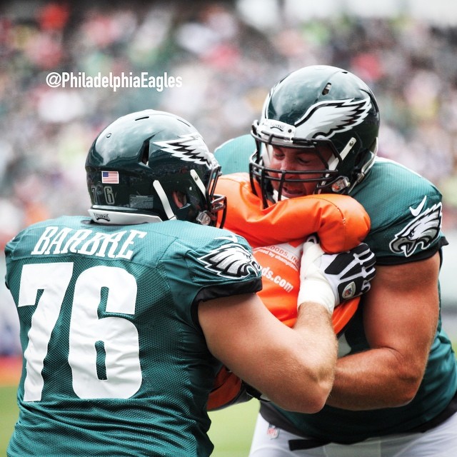 Push comes to shove at #EaglesCamp.