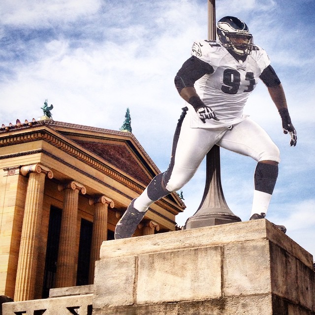 Who better to defend the Rocky steps?