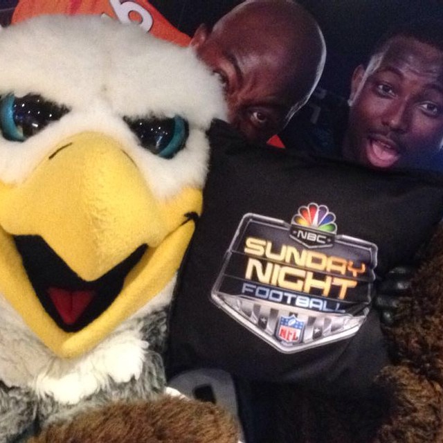 SWOOP and Shady, sitting in the @snfonnbc bus.