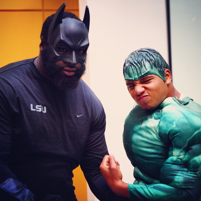 Yes, Batman teams up with the Incredible Polk, went to LSU.