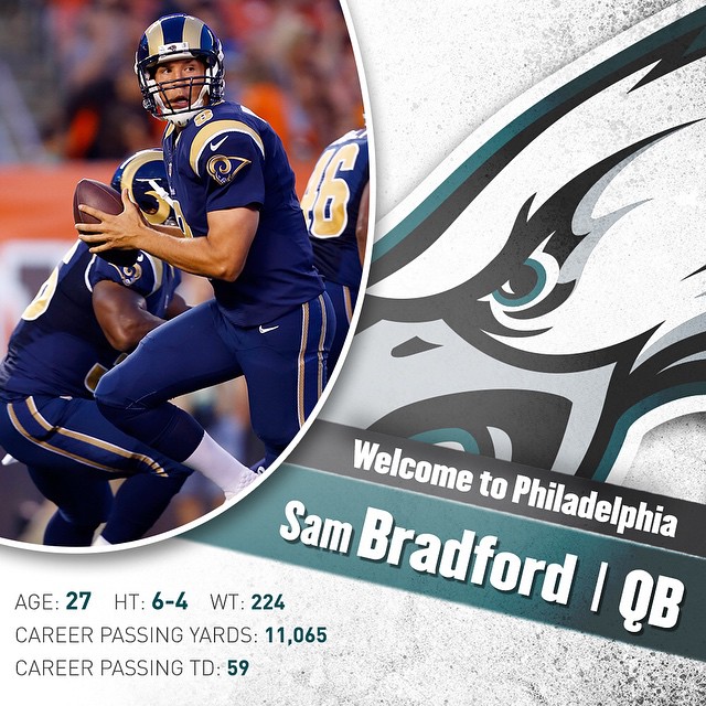 It's official! welcome QB Sam Bradford to Philadelphia.