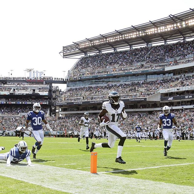 First catch. First touchdown. Welcome to the @nfl, @nelsonagholor15!