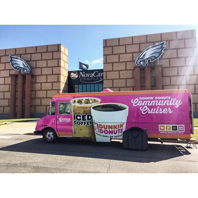 Cheers to @dunkindonuts for stopping by our offices today. Grab a medium iced coffee for only 99 cents through March 27, no coupon needed!