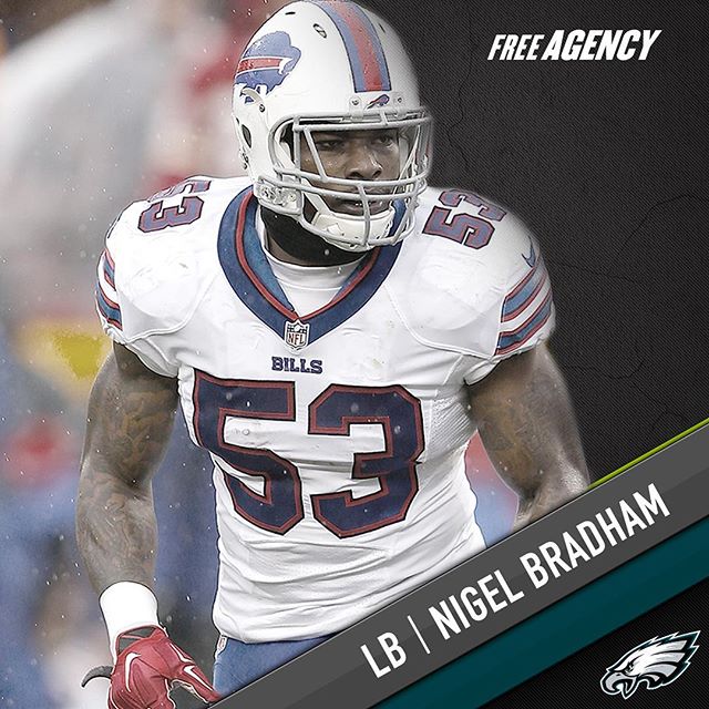 and LB Nigel Bradham agree to terms on a two-year contract. Welcome to Philadelphia!