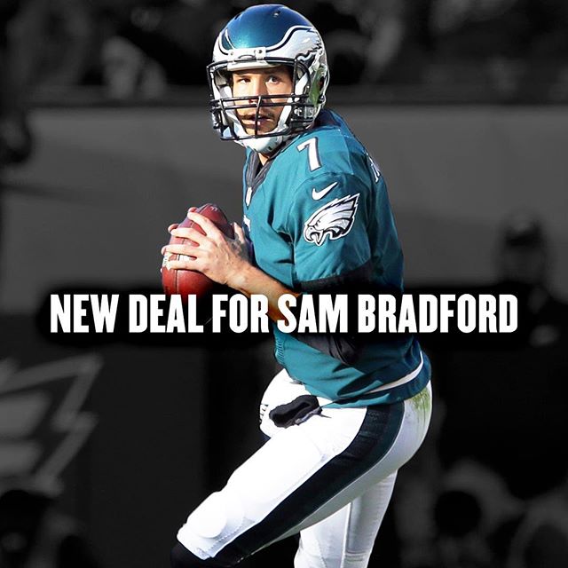 The and QB Sam Bradford agree to terms on a new two-year contract.